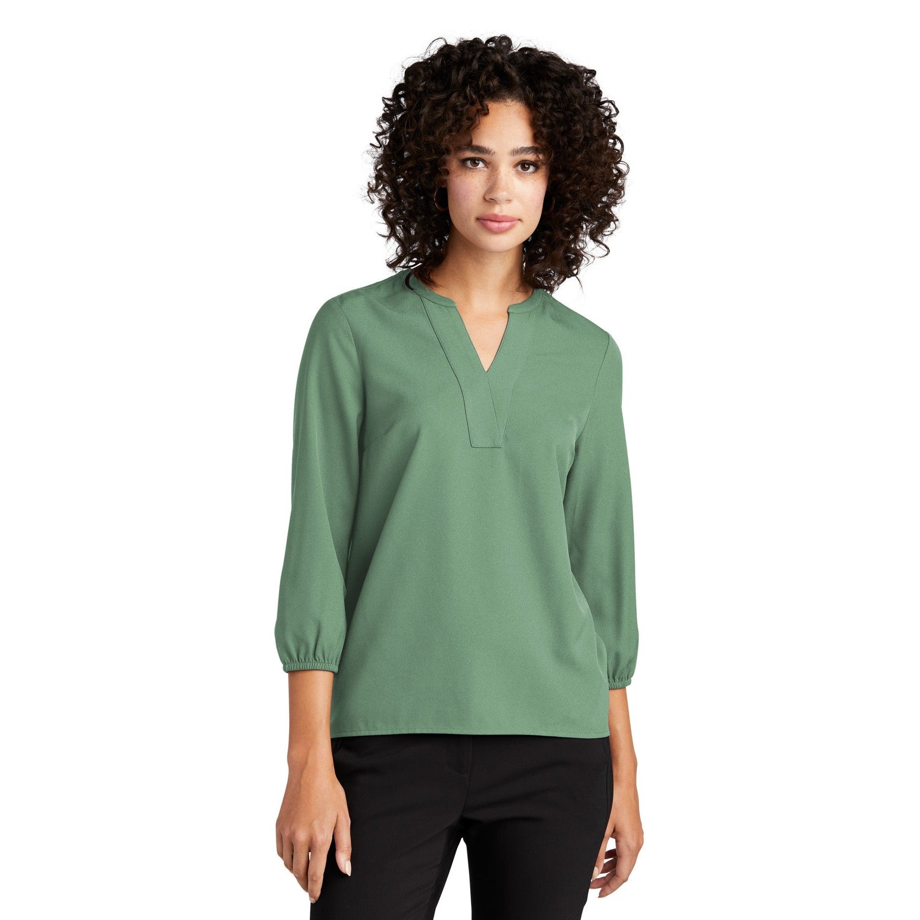 Mercer+Mettle-Mercer+Mettle® Women's Stretch Crepe 3/4-Sleeve Blouse MM2011-MedTech-6